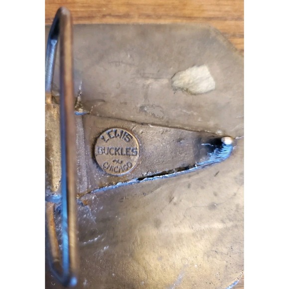 Vintage CDA American Express Company Brass Buckle By Lewis Buckles Chicago - Picture 5 of 8